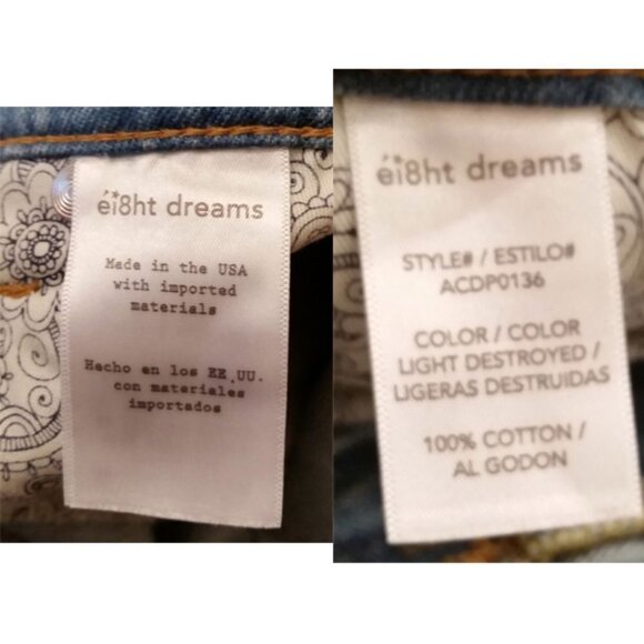 Ei8ht Dreams Distressed Ripped Frayed Slim Boyfriend Jeans sz 30 Light Wash. - Picture 4 of 5